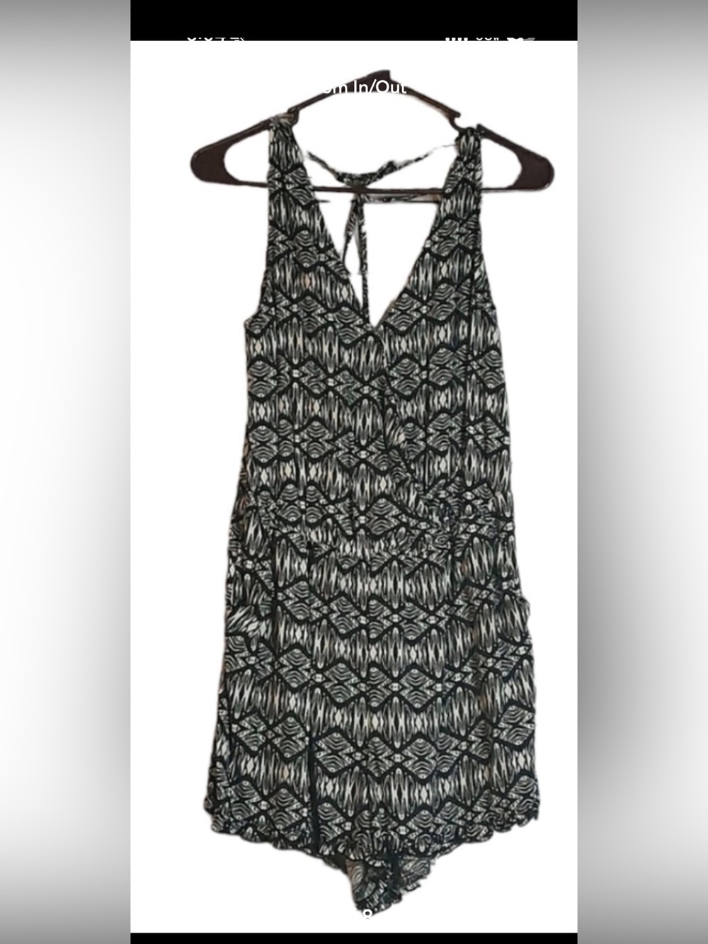 Women’s L Decree Romper Black and White Coverup
